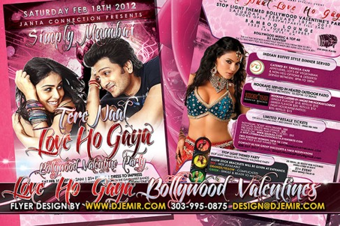 Bollywood Valentine's Day Traffic Light Party Flyer Design
