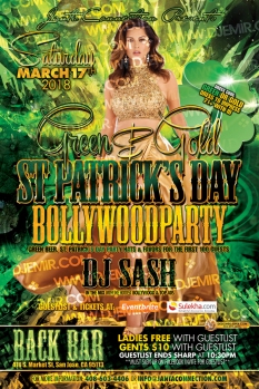 Green and Gold Bollywood St. Patrick's Day 2018 Flyer Design