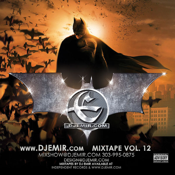 DJ Emir Batman Mixtape CD Album Cover Design Front Bat Man Bats Sunset Mixtape volume 12